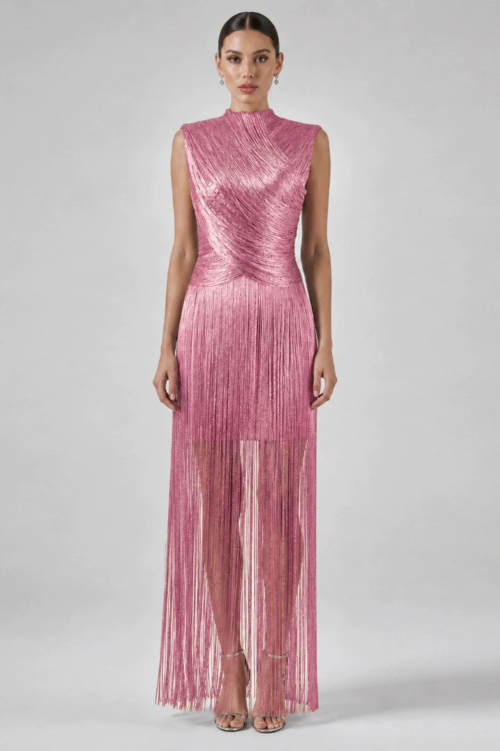 Giselle | Bandage Tassel Sleeveless Maxi Dress