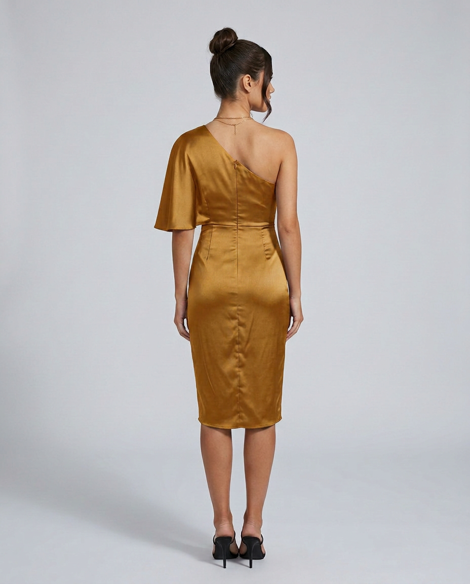 Thea | One-Shoulder Midi Cocktail Dress