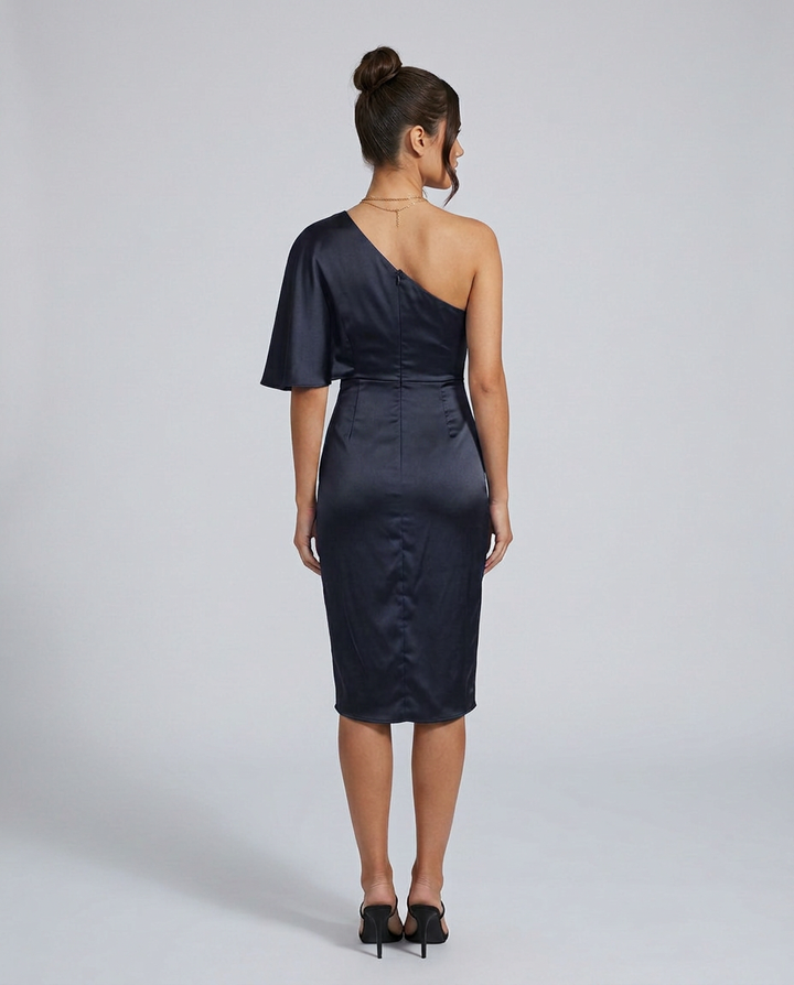 Thea | One-Shoulder Midi Cocktail Dress