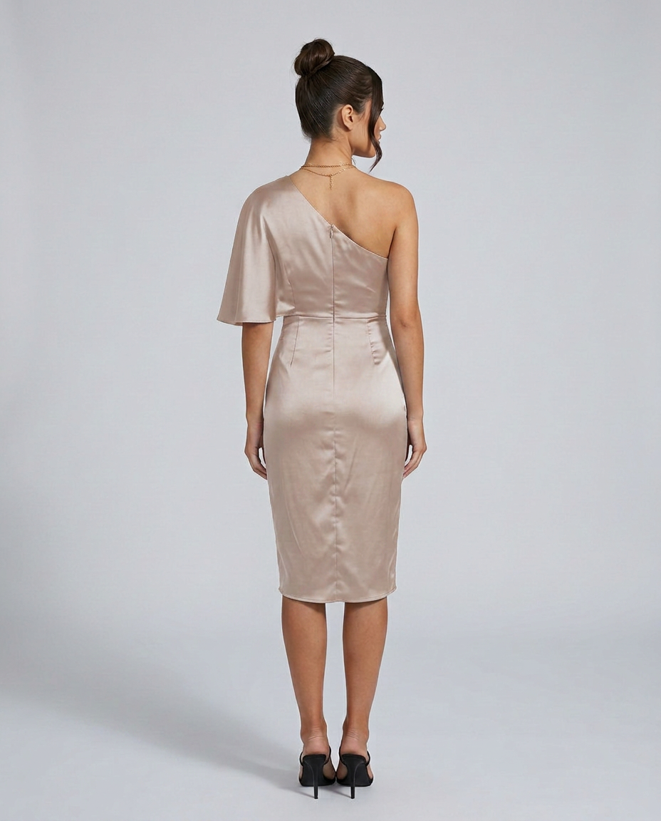 Thea | One-Shoulder Midi Cocktail Dress