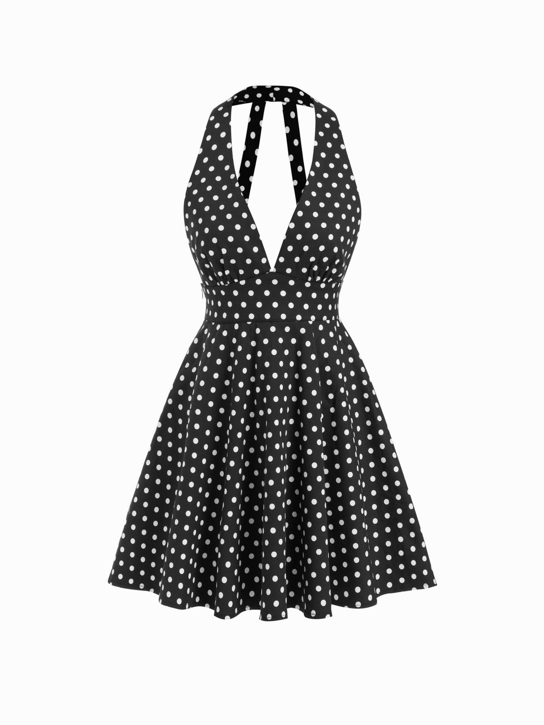 Emilia | Halter Neck Polka Dot Backless Mini Dress