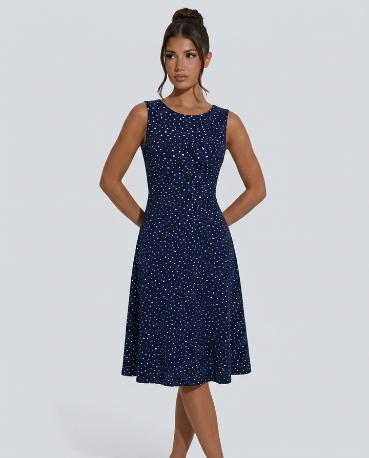 Dotty | Fit &amp; Flare Polka Dot Midi