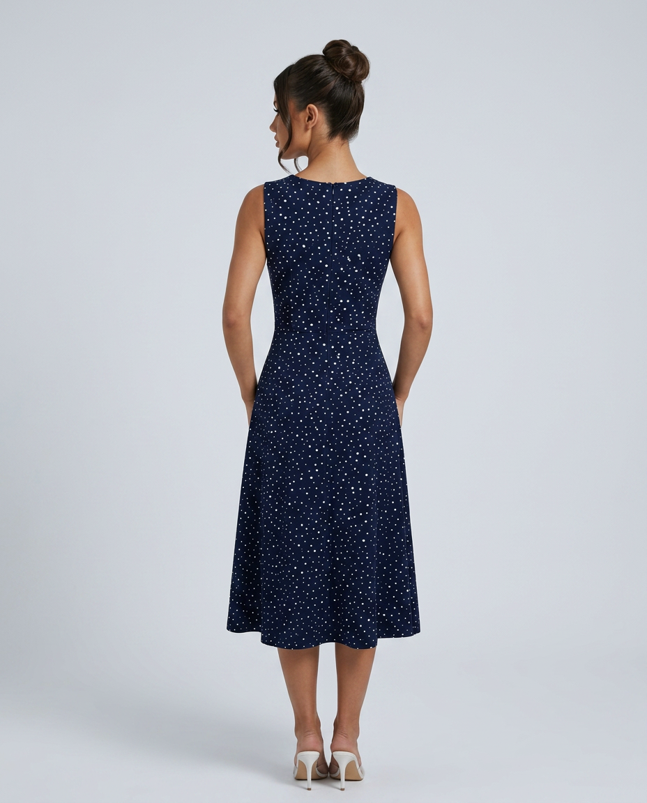 Dotty | Fit &amp; Flare Polka Dot Midi