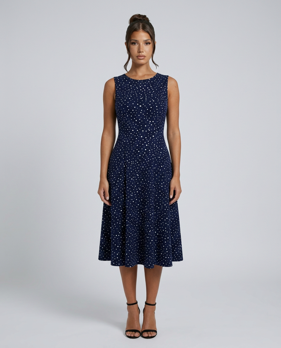 Dotty | Fit &amp; Flare Polka Dot Midi