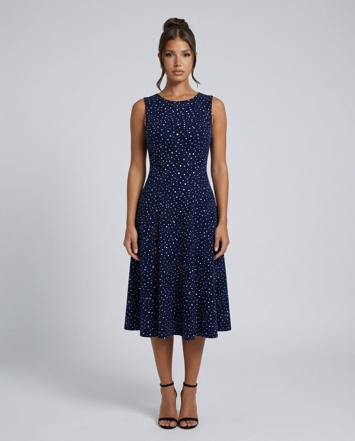 Dotty | Fit &amp; Flare Polka Dot Midi