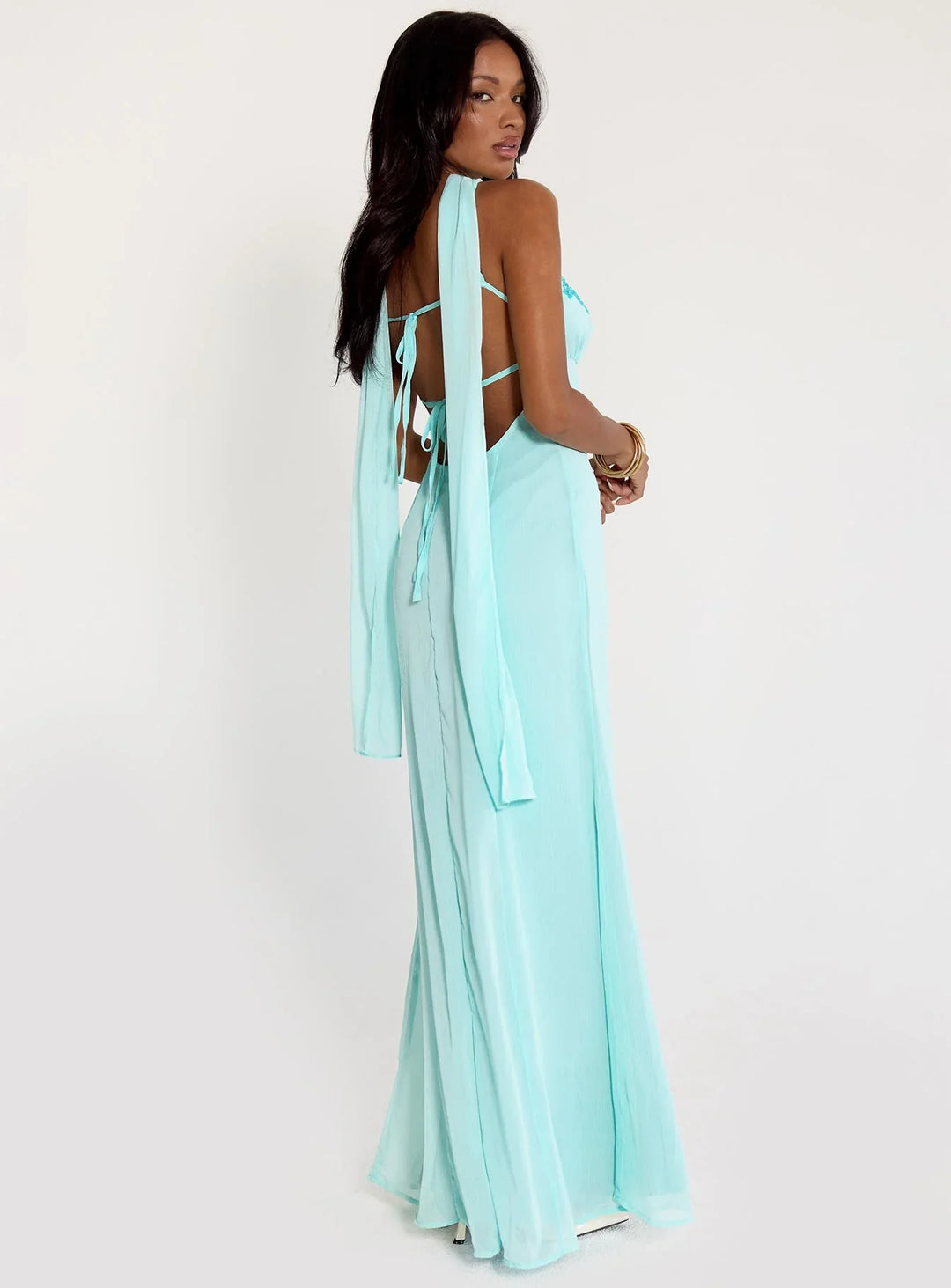 Jadira | Scarf Detail Wedding Guest Maxi Dress