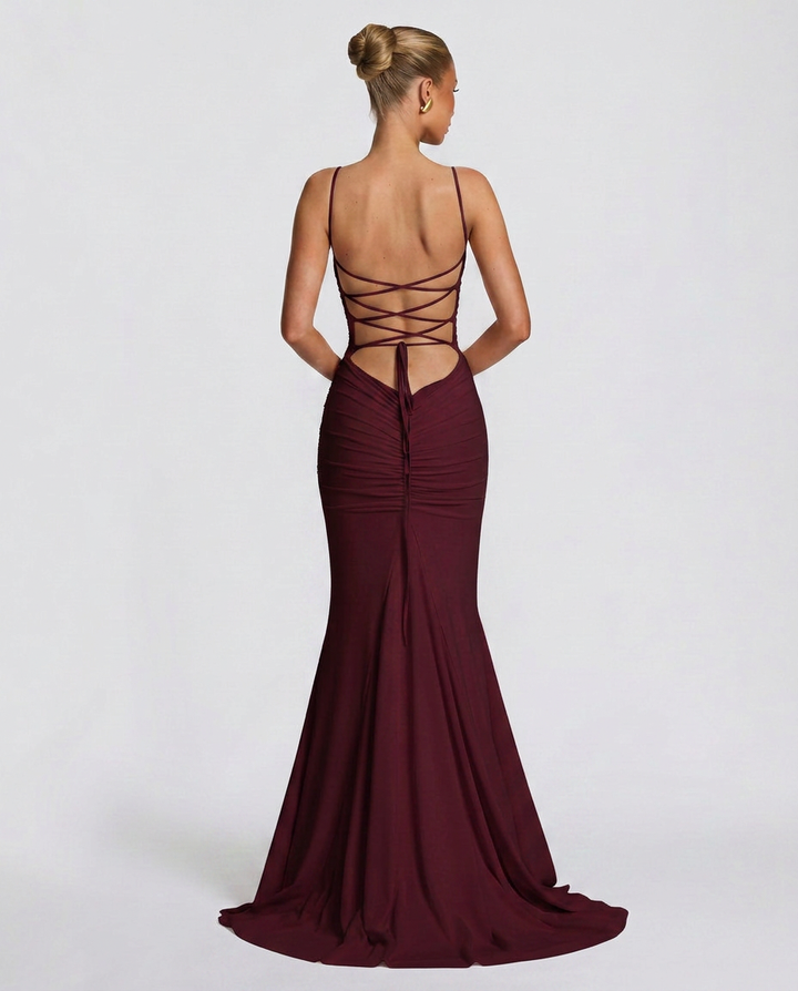 Blaise | Satin-Look Wedding Guest Maxi Dress