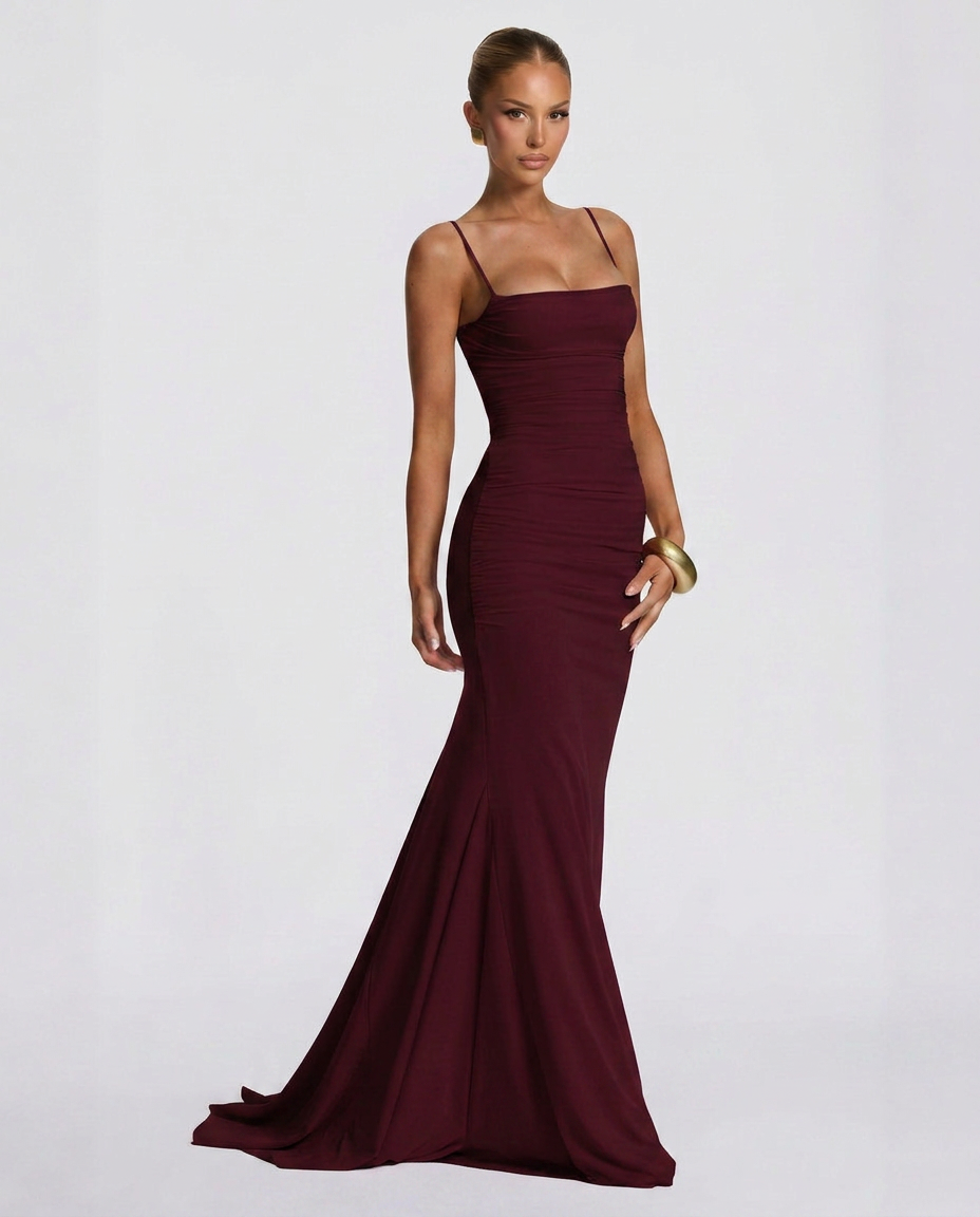 Blaise | Satin-Look Wedding Guest Maxi Dress