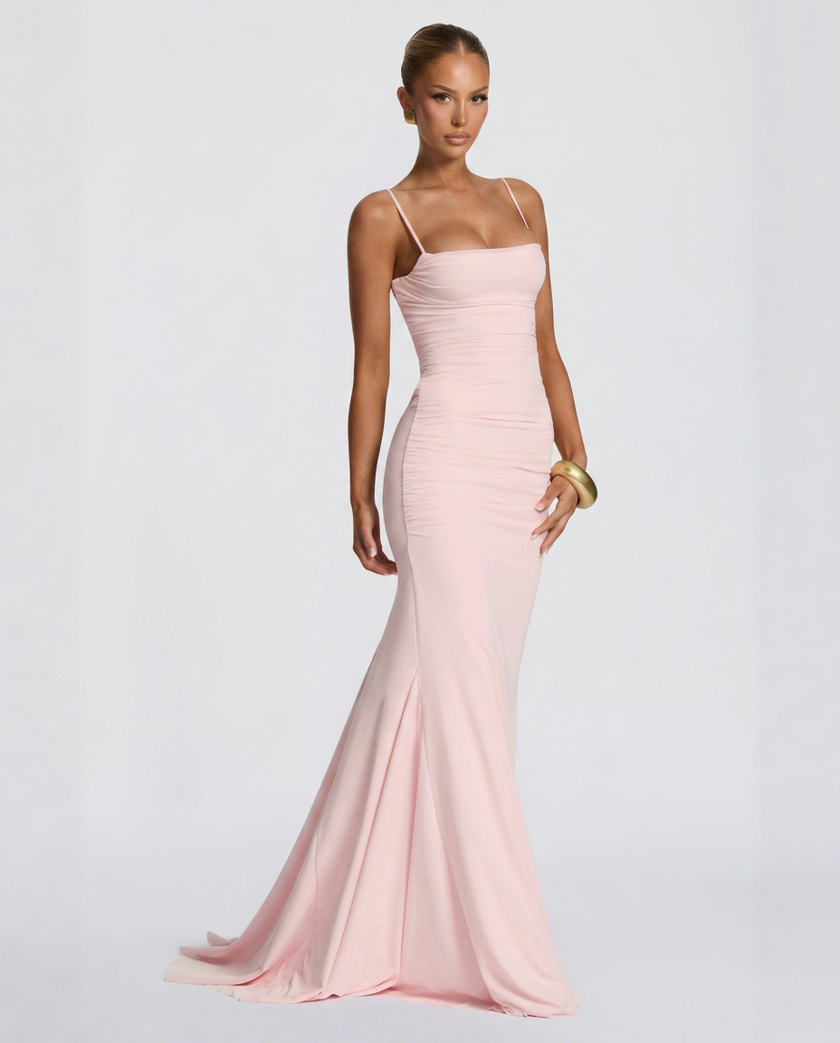 Blaise | Satin-Look Wedding Guest Maxi Dress