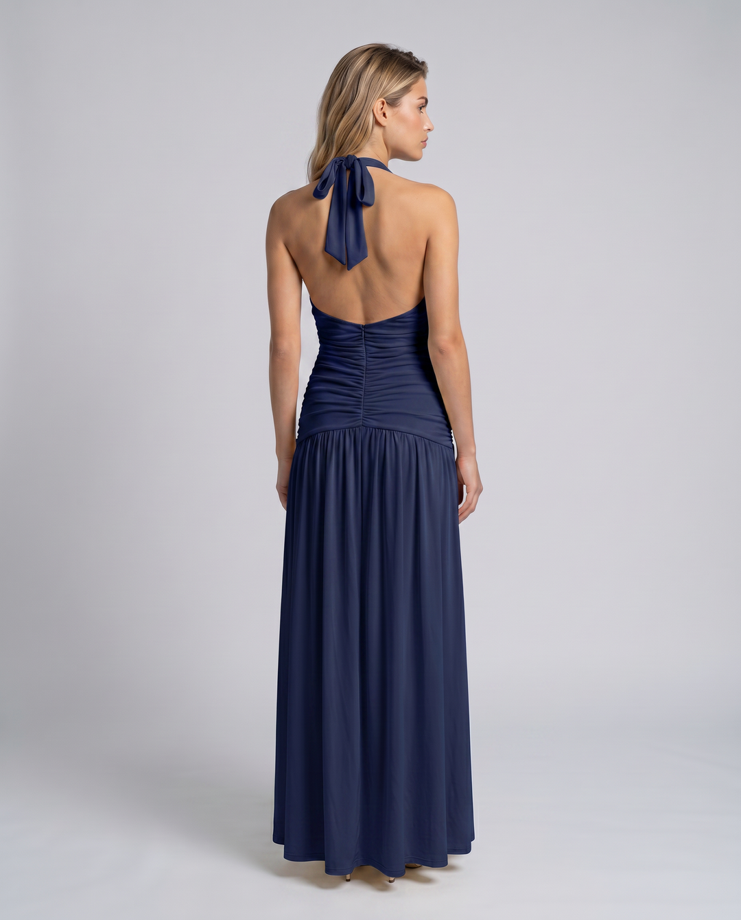 Margaret | Maxi Dress with Halter Neck and Ruched Corset