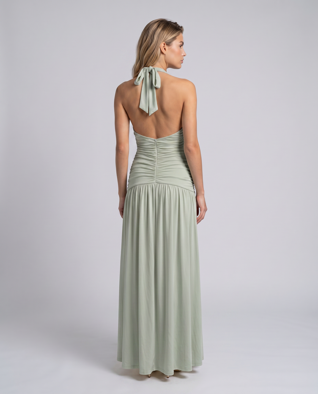 Margaret | Maxi Dress with Halter Neck and Ruched Corset