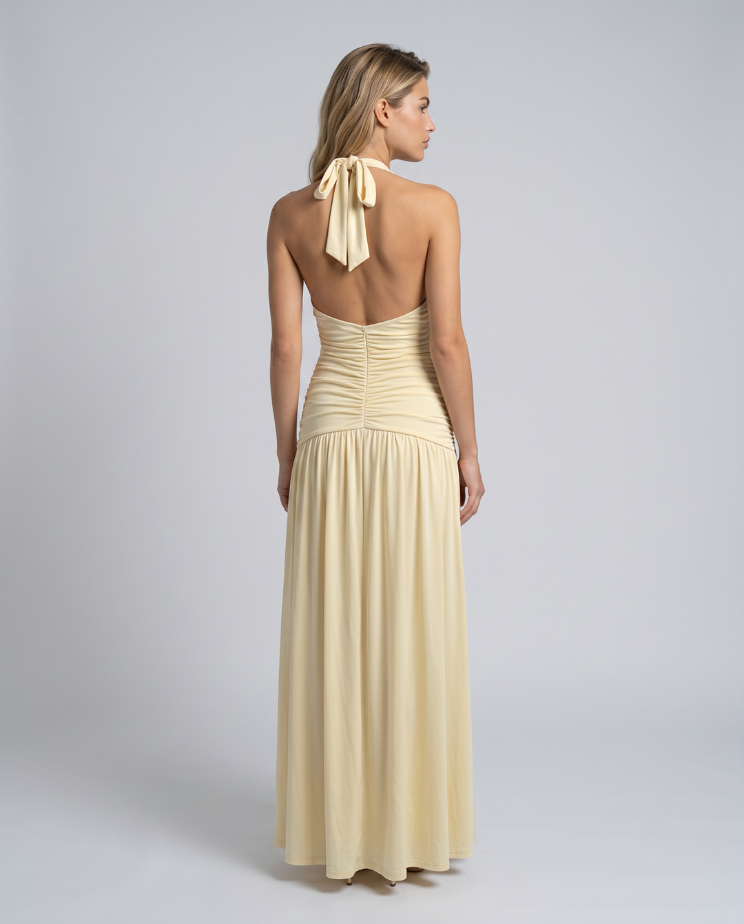 Margaret | Maxi Dress with Halter Neck and Ruched Corset