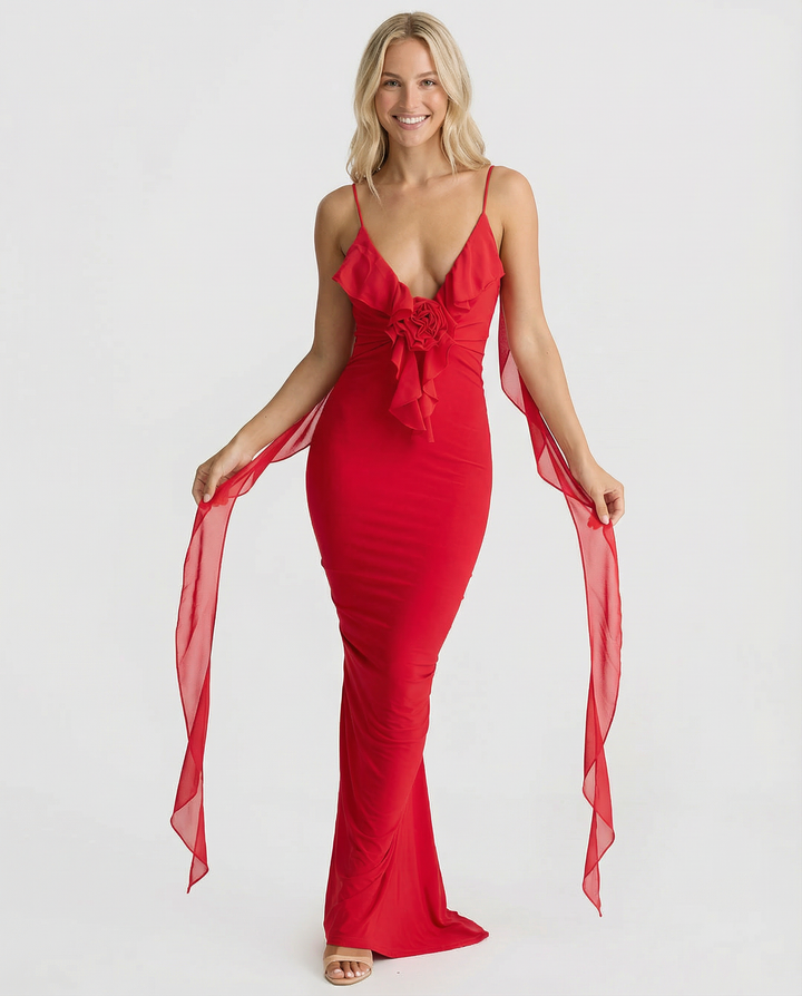Kaitlyn | Maxi Dress with Backless Ruched Silhouette