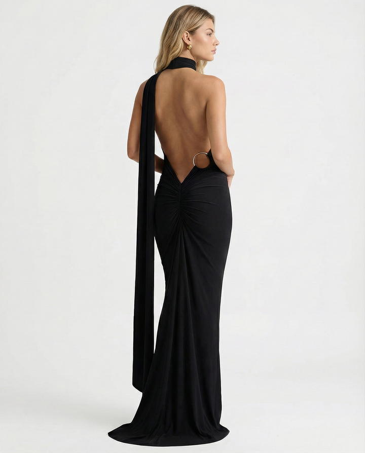 Ximena | Maxi Dress with One-Shoulder Open Back