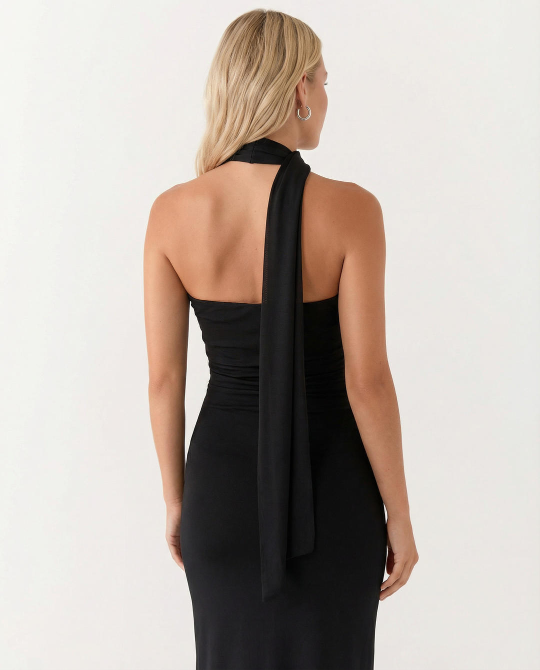 Lindsay | Maxi Dress with One-Shoulder Scarf Neckline