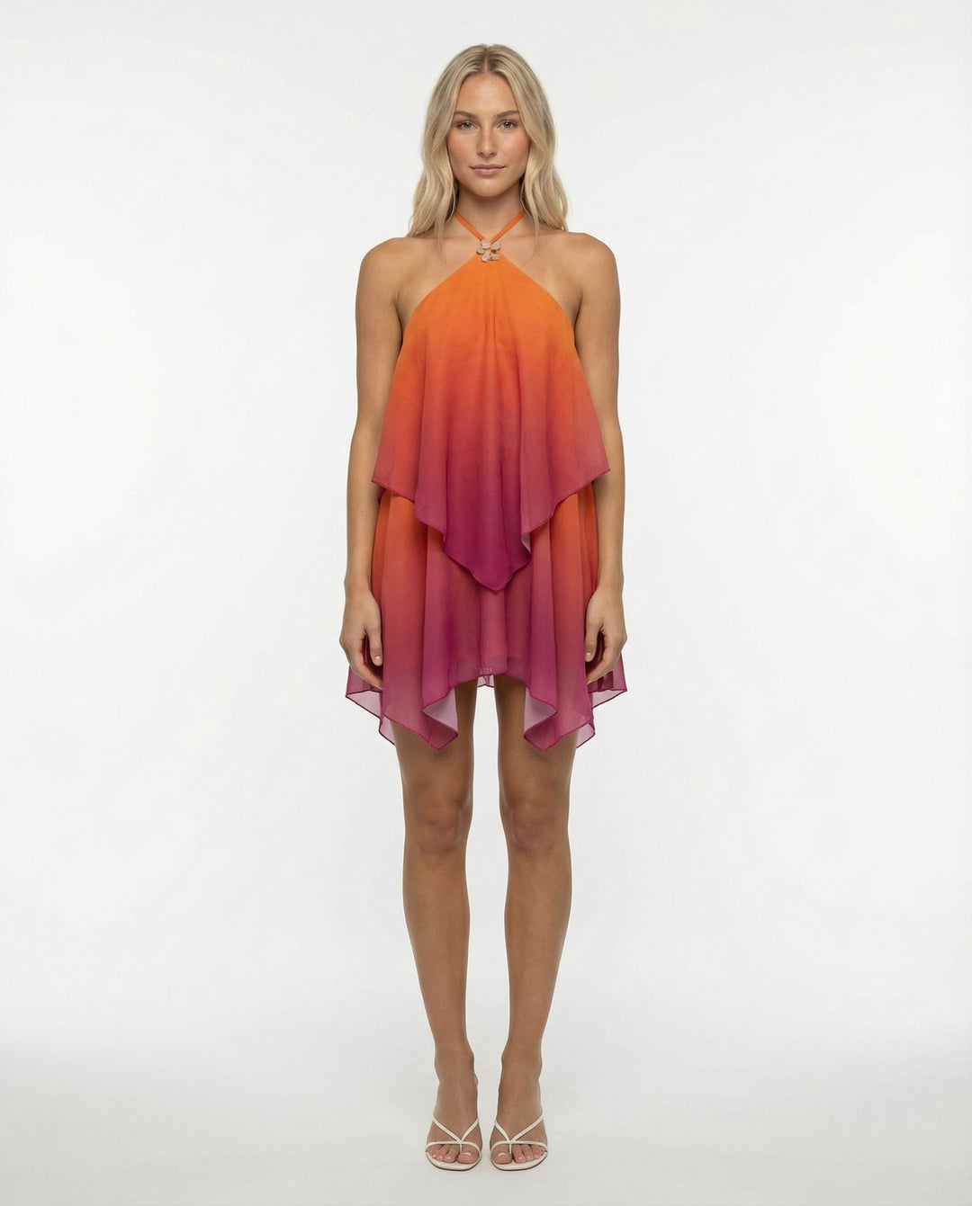 Cassandra | Halter Neck Layered Mini Dress