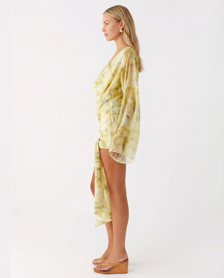 Cecilia | Long Sleeve Cowl Neck Mini Dress