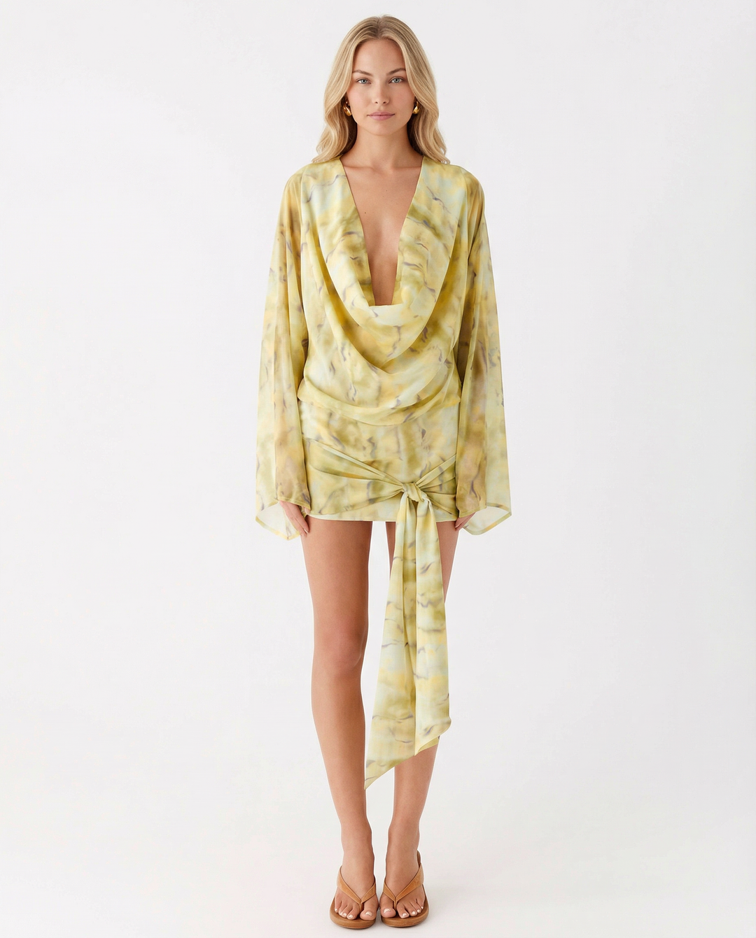 Cecilia | Long Sleeve Cowl Neck Mini Dress