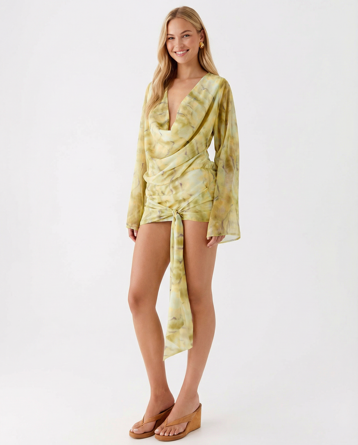 Cecilia | Long Sleeve Cowl Neck Mini Dress