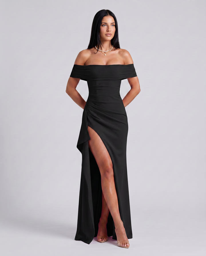Miriam | Maxi Dress with Off Shoulder and High Slit