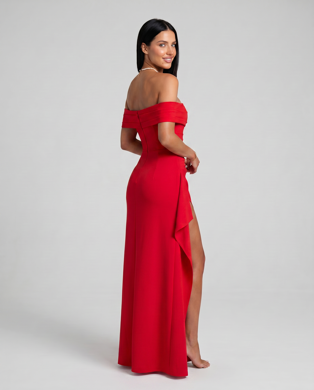 Miriam | Maxi Dress with Off Shoulder and High Slit
