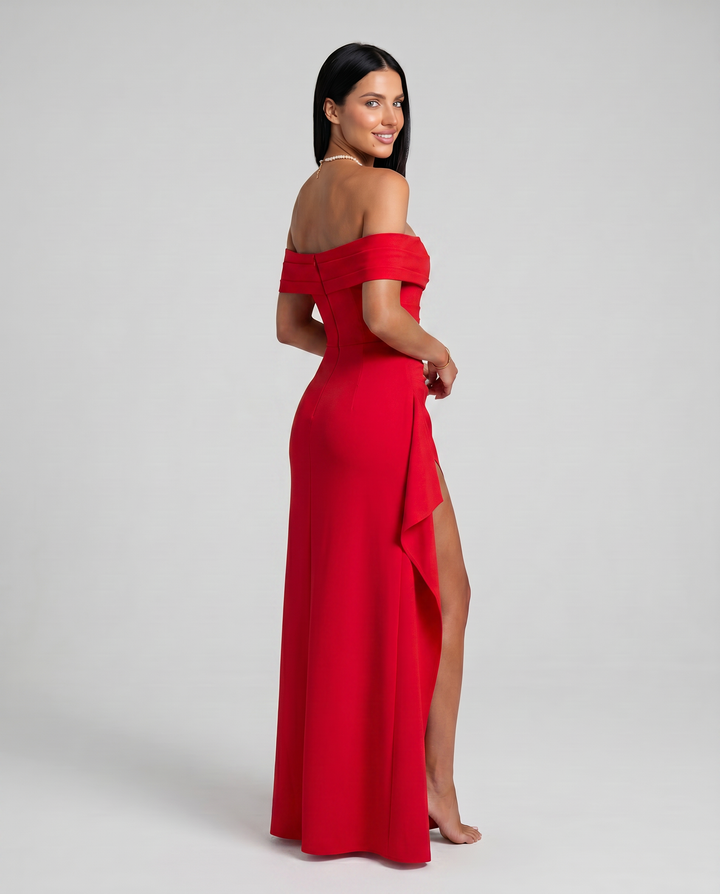 Miriam | Maxi Dress with Off Shoulder and High Slit