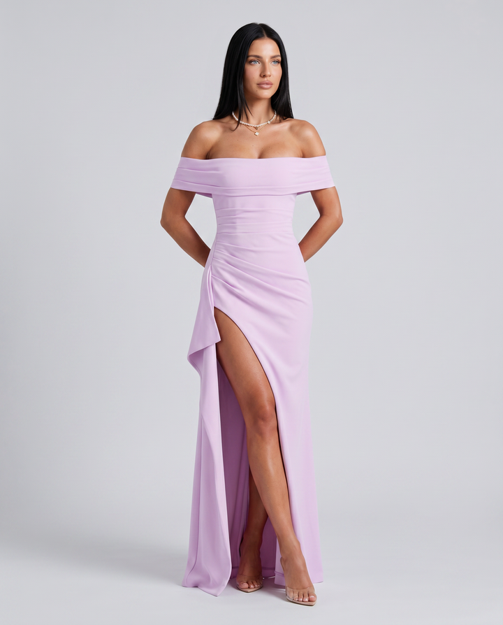 Miriam | Maxi Dress with Off Shoulder and High Slit