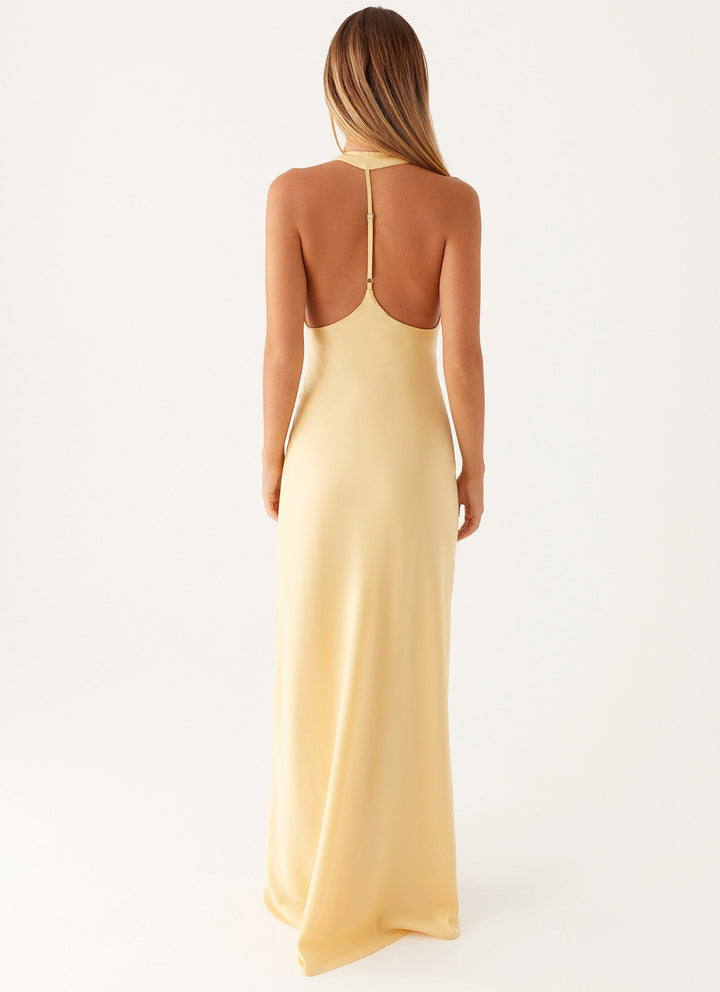 Candice | Maxi Dress with Halter Neck and Side Split