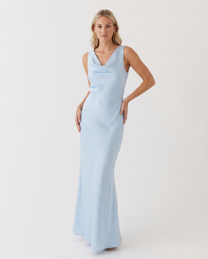 Muriel | Maxi Dress with Cowl Neck and Open Back