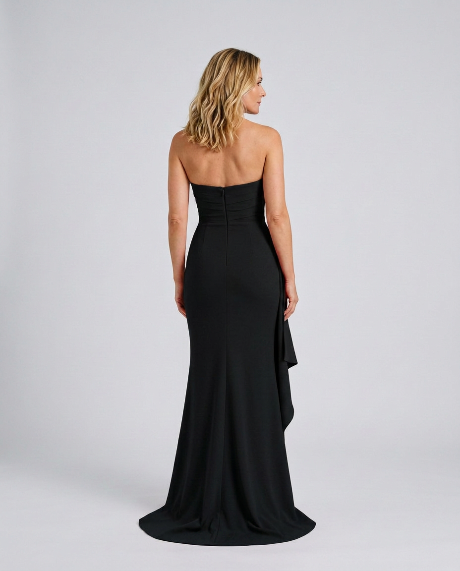 Lorraine | Strapless Maxi Dress with Asymmetric High-Low Hem