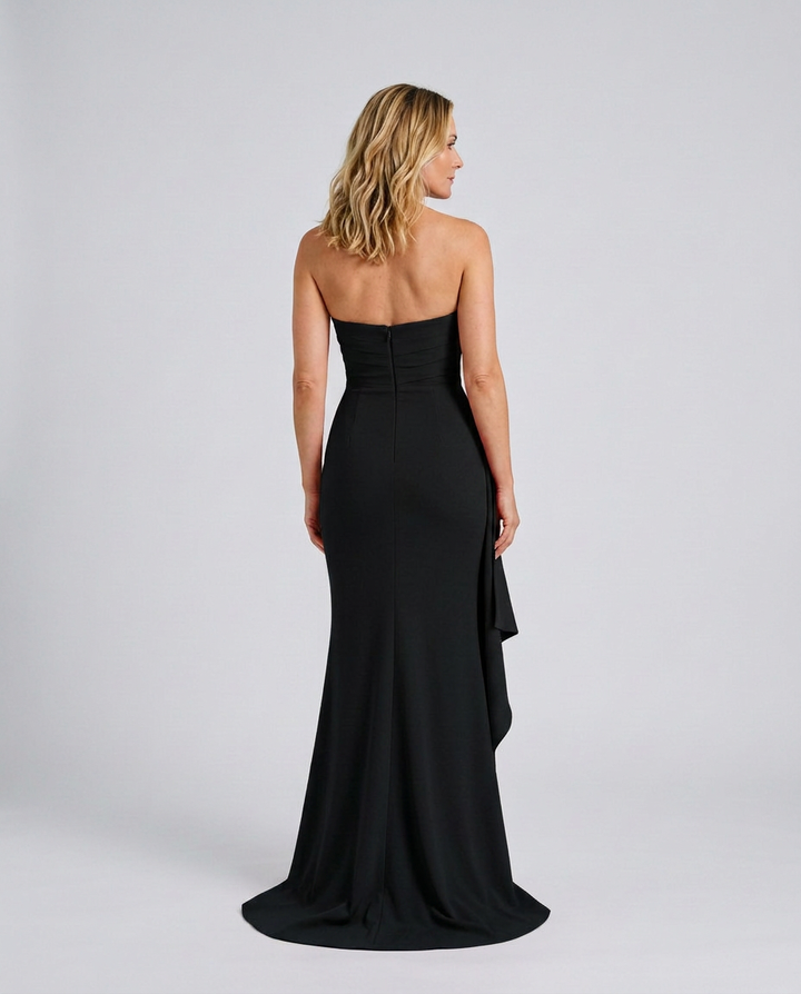Lorraine | Strapless Maxi Dress with Asymmetric High-Low Hem