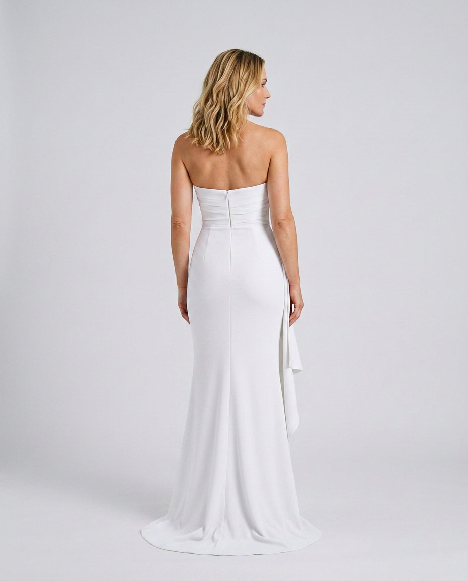 Lorraine | Strapless Maxi Dress with Asymmetric High-Low Hem