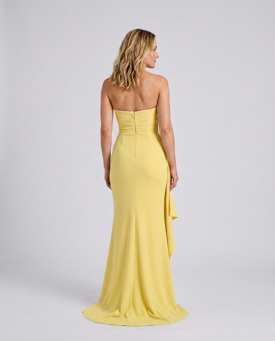 Lorraine | Strapless Maxi Dress with Asymmetric High-Low Hem