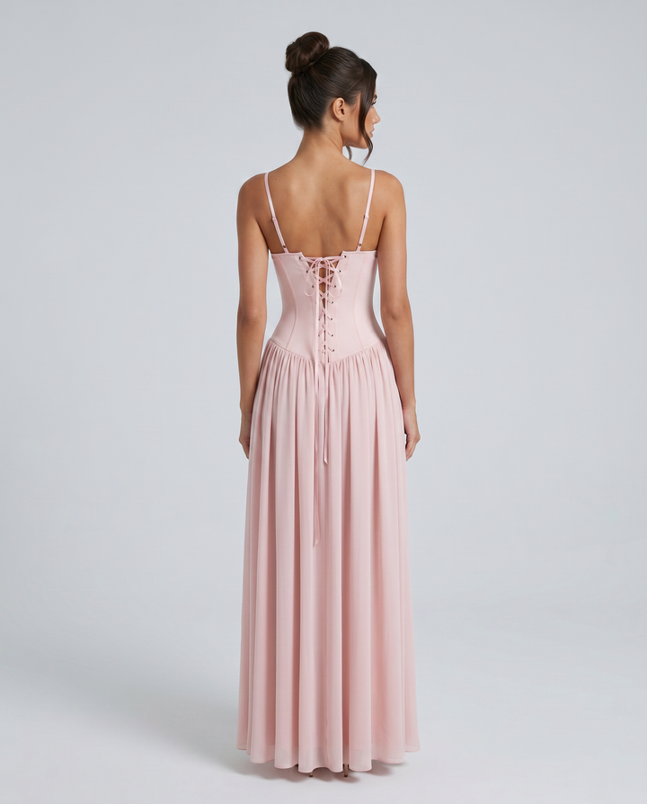 Irene | Bustier Corset Boning Structured Maxi Dress