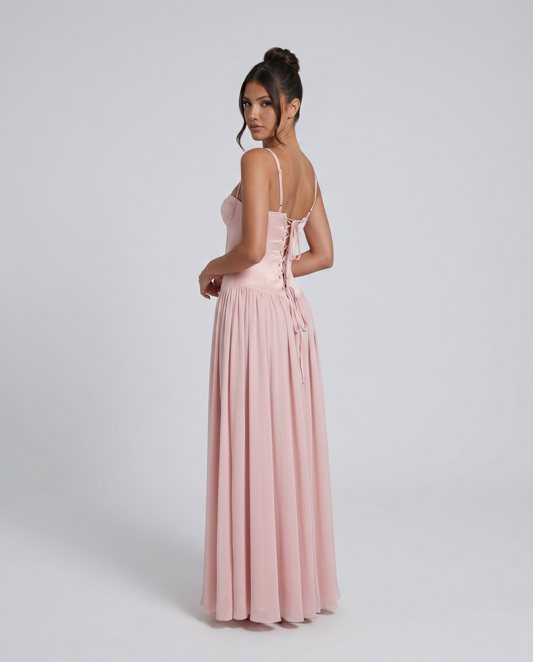 Irene | Bustier Corset Boning Structured Maxi Dress