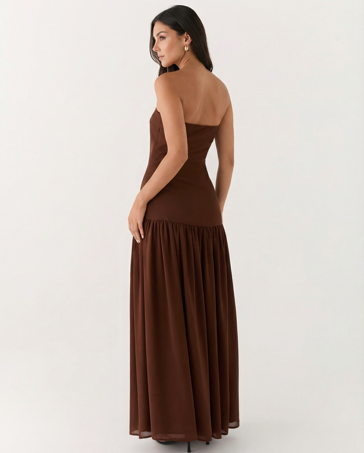 Polly | Strapless Maxi Dress with Side Slit