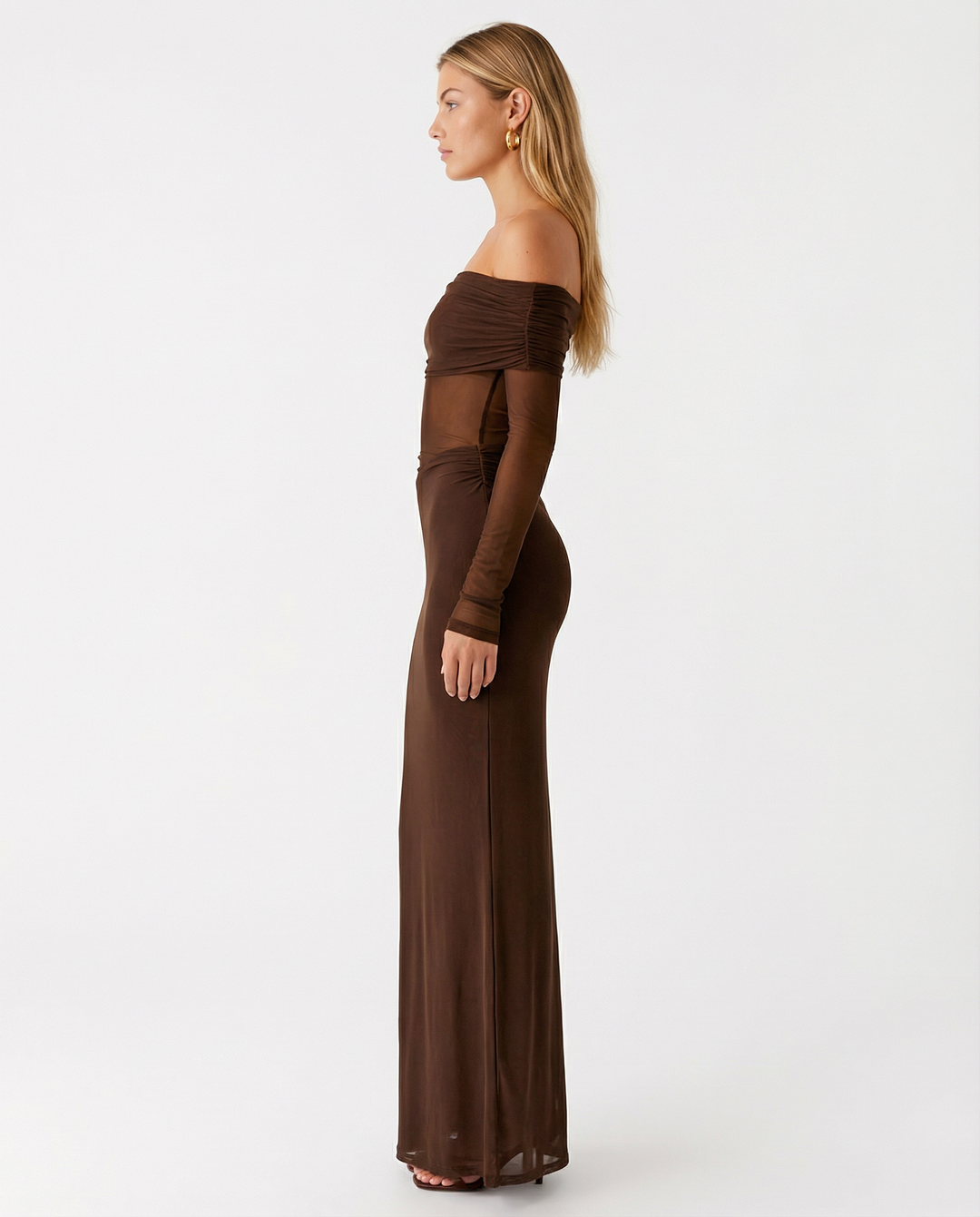 Bertie | Off Shoulder Maxi Dress with Side Cut-Outs