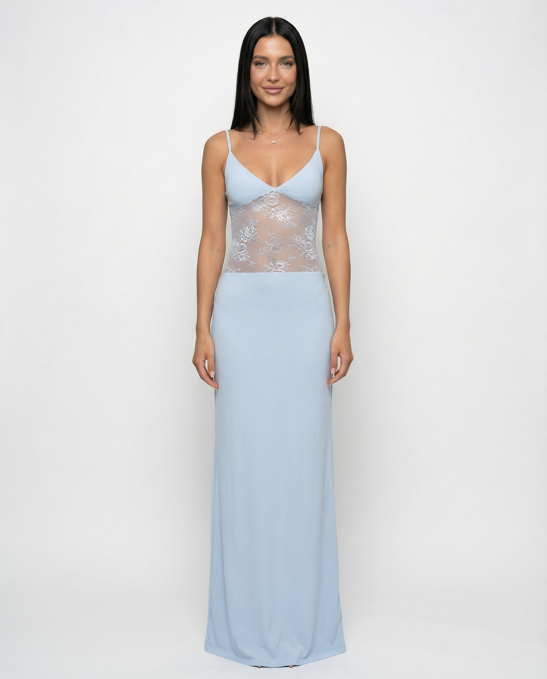 Caitlin | Maxi Dress with Lace Panel and Low Back