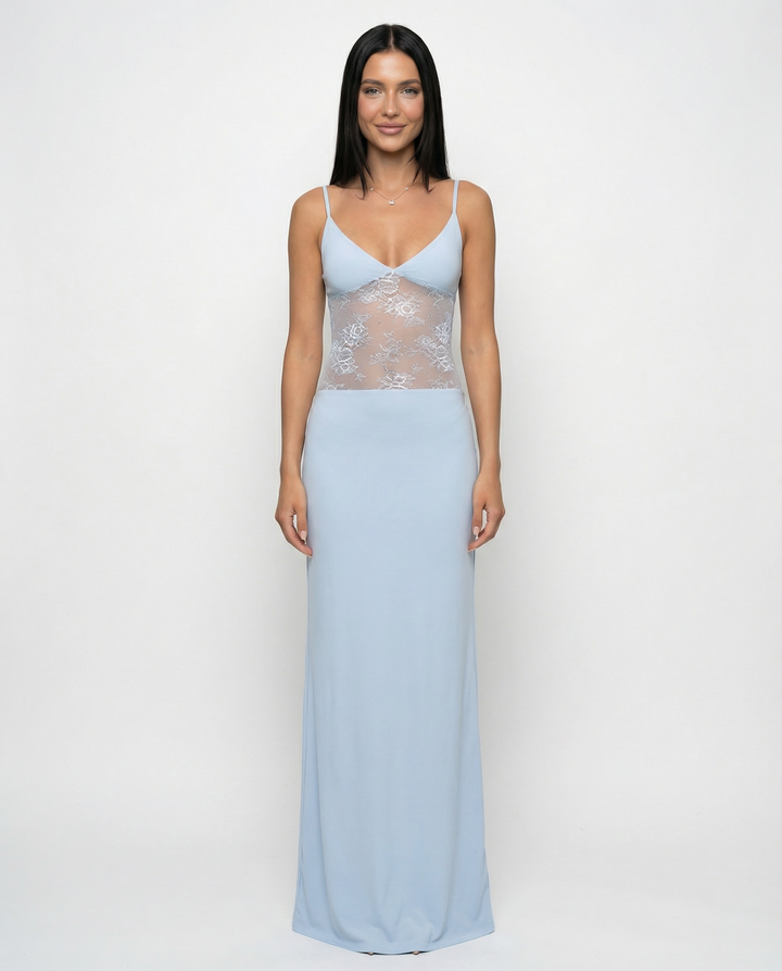 Caitlin | Maxi Dress with Lace Panel and Low Back