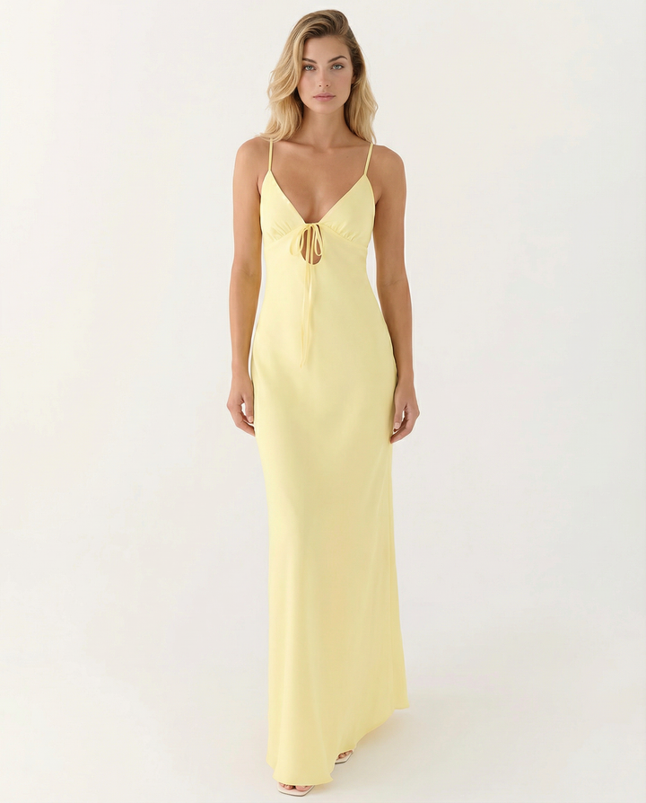 Colleen | Satin Maxi Dress with Cowl Neck