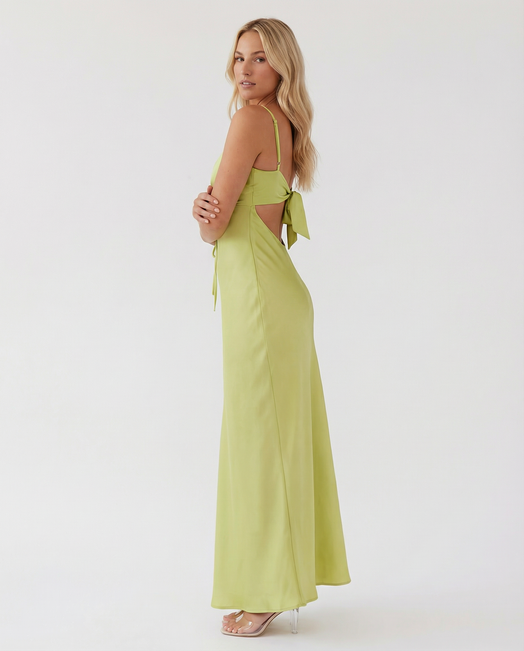 Colleen | Satin Maxi Dress with Cowl Neck