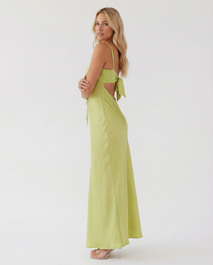 Colleen | Satin Maxi Dress with Cowl Neck