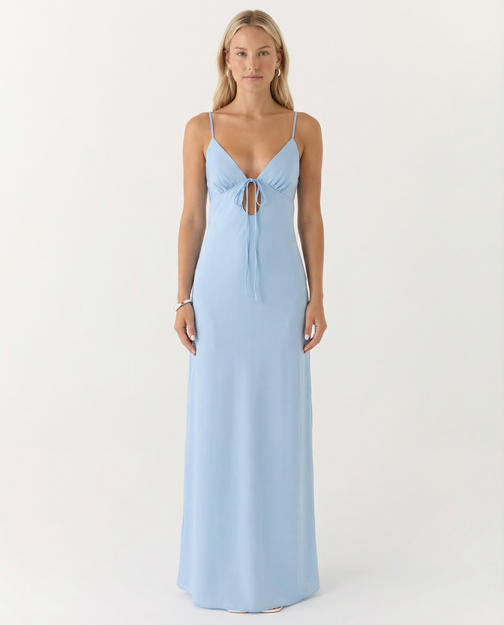 Colleen | Satin Maxi Dress with Cowl Neck