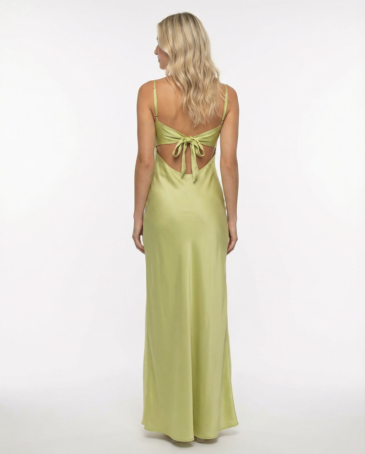 Colleen | Satin Maxi Dress with Cowl Neck