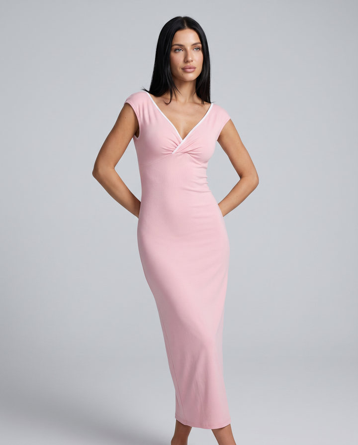 Delia | Off Shoulder Maxi Dress with Ruched Waist