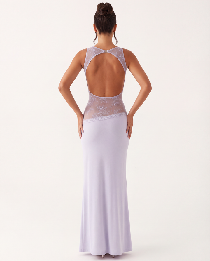 Marta | Lace Waist Open Back Maxi Dress