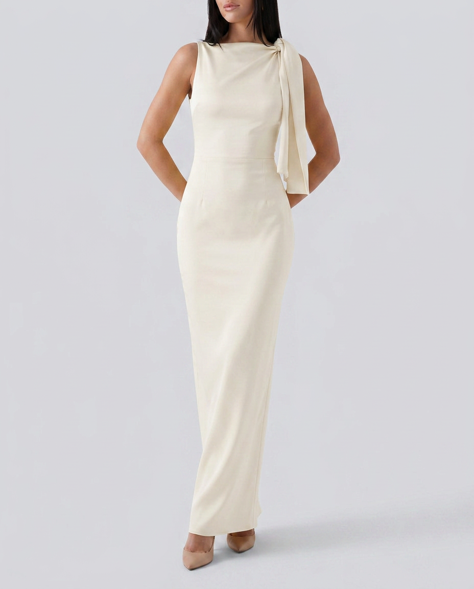 Beth | One-Shoulder Tie Maxi Dress