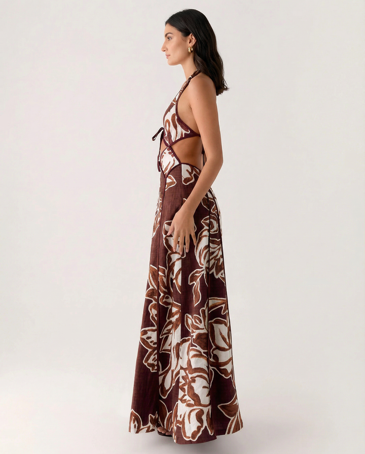 Valerie | Maxi Dress with Halter Cut-Out Detail