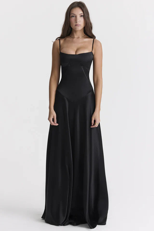 Cara | Lace-Up Back Maxi Dress