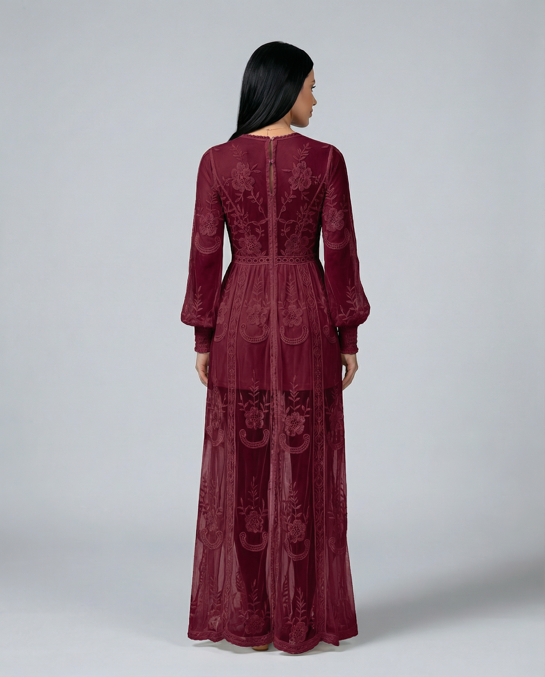 Maxine | Lace Maxi Dress with Long Sleeves
